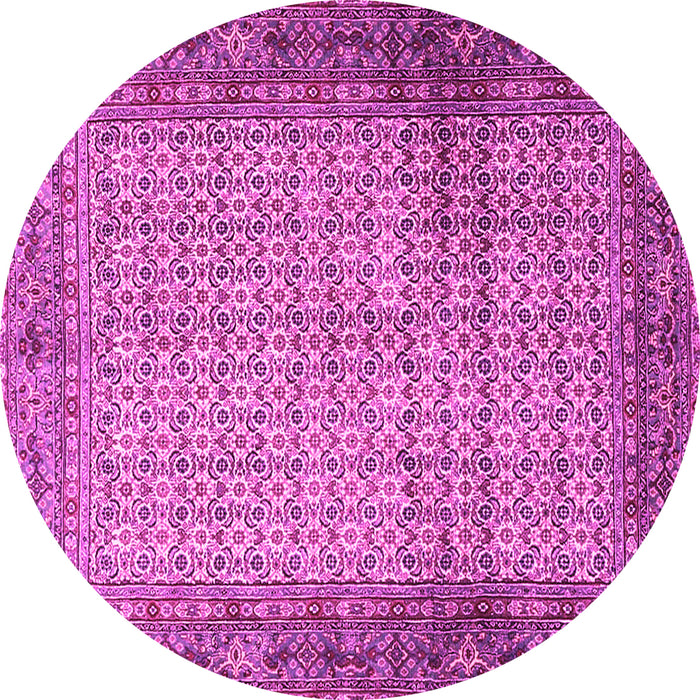 Round Machine Washable Persian Pink Traditional Rug, wshtr4018pnk
