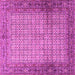 Square Machine Washable Persian Pink Traditional Rug, wshtr4018pnk