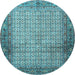 Round Persian Light Blue Traditional Rug, tr4018lblu
