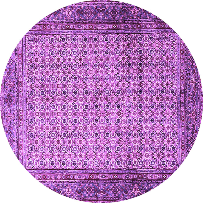 Round Persian Purple Traditional Rug, tr4018pur