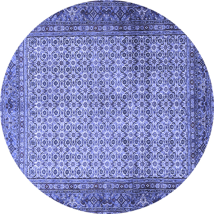 Round Persian Blue Traditional Rug, tr4018blu