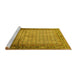 Sideview of Machine Washable Persian Yellow Traditional Rug, wshtr4018yw