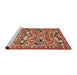 Sideview of Machine Washable Traditional Sand Brown Rug, wshtr4019