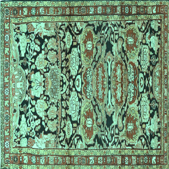 Square Persian Turquoise Traditional Rug, tr4019turq