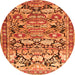 Square Persian Orange Traditional Rug, tr4019org