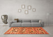 Machine Washable Persian Orange Traditional Area Rugs in a Living Room, wshtr4019org