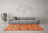 Machine Washable Persian Orange Traditional Rug, wshtr4019org