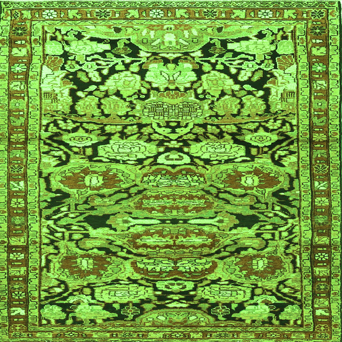 Serging Thickness of Persian Green Traditional Rug, tr4019grn