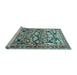 Sideview of Machine Washable Persian Light Blue Traditional Rug, wshtr4019lblu