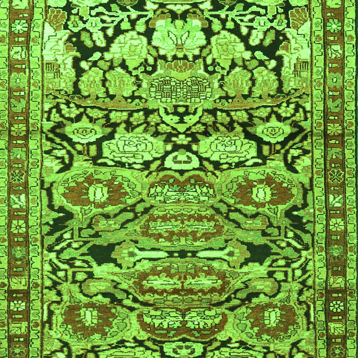 Serging Thickness of Machine Washable Persian Green Traditional Area Rugs, wshtr4019grn