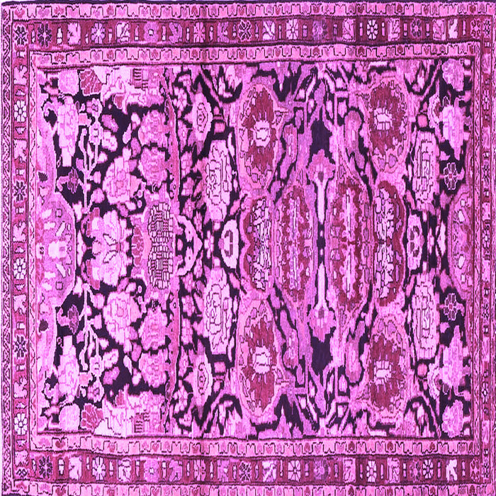 Square Machine Washable Persian Purple Traditional Area Rugs, wshtr4019pur