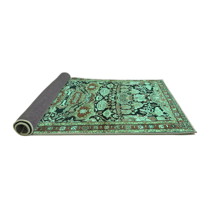 Sideview of Persian Turquoise Traditional Rug, tr4019turq
