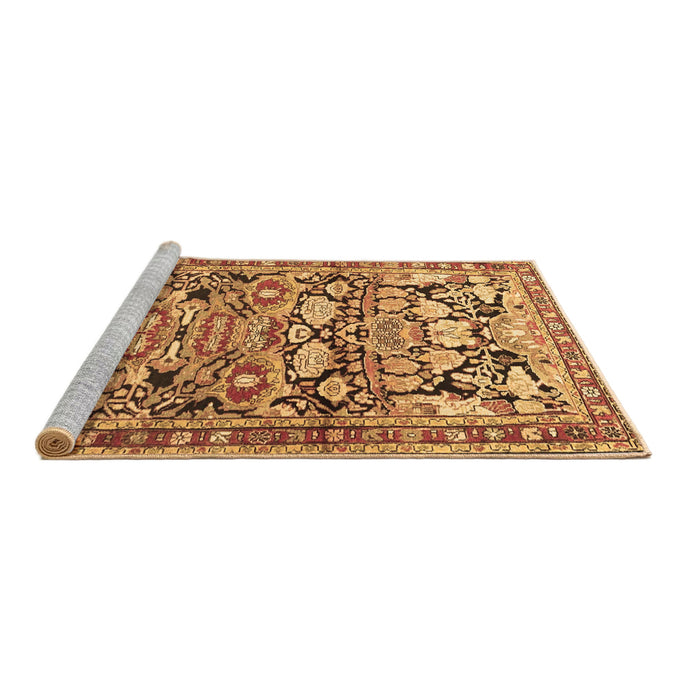 Sideview of Machine Washable Persian Brown Traditional Rug, wshtr4019brn