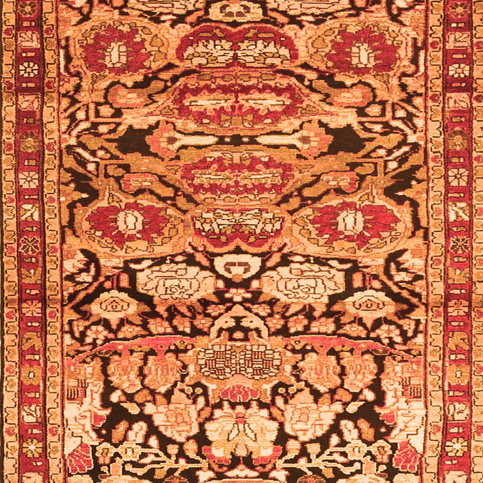Serging Thickness of Machine Washable Persian Orange Traditional Area Rugs, wshtr4019org