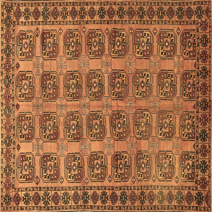 Square Machine Washable Southwestern Brown Country Rug, wshtr401brn