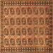 Square Machine Washable Southwestern Brown Country Rug, wshtr401brn