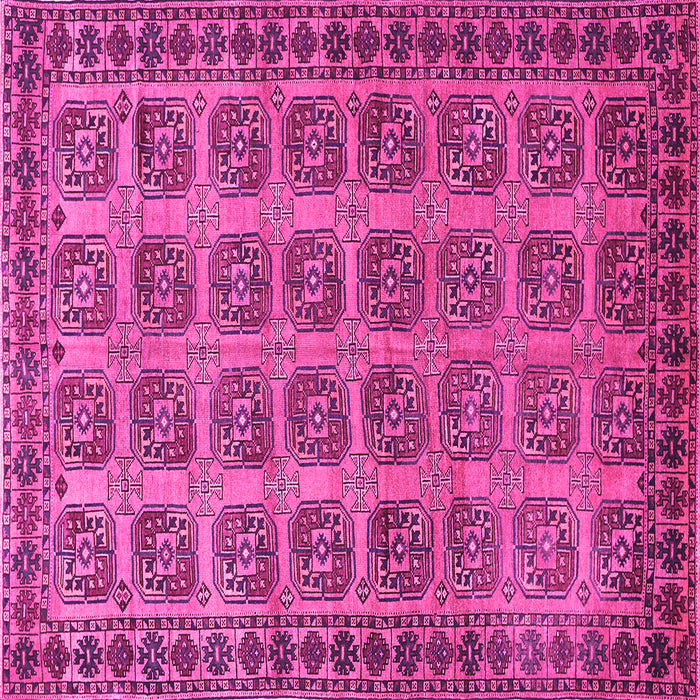 Square Machine Washable Southwestern Pink Country Rug, wshtr401pnk
