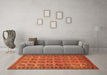 Machine Washable Southwestern Orange Country Area Rugs in a Living Room, wshtr401org