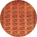 Square Southwestern Orange Country Rug, tr401org