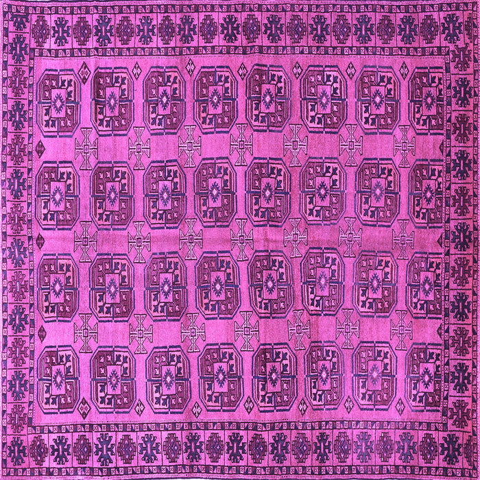 Square Machine Washable Southwestern Purple Country Area Rugs, wshtr401pur