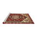 Sideview of Machine Washable Traditional Tomato Red Rug, wshtr402