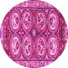 Round Persian Pink Traditional Rug, tr4020pnk