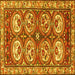 Square Machine Washable Persian Yellow Traditional Rug, wshtr4020yw