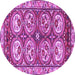 Round Persian Purple Traditional Rug, tr4020pur