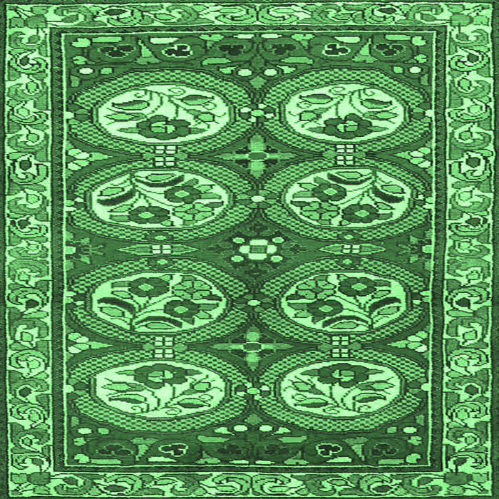 Square Persian Emerald Green Traditional Rug, tr4020emgrn