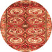 Machine Washable Persian Orange Traditional Area Rugs, wshtr4020org