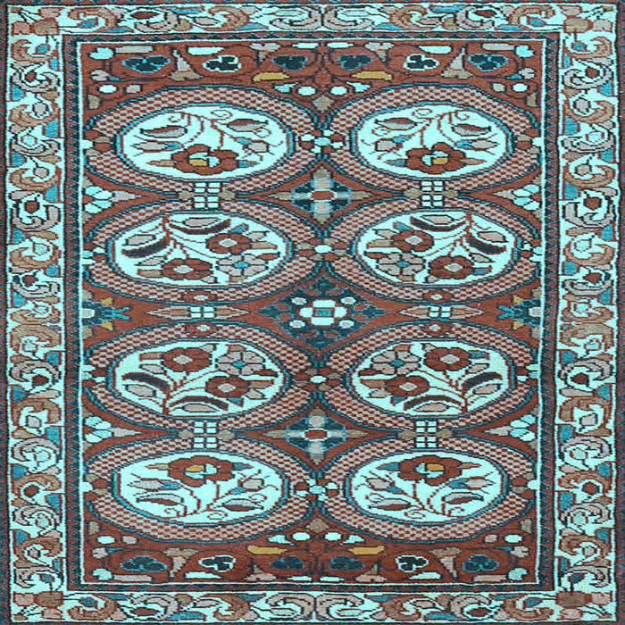 Square Machine Washable Persian Light Blue Traditional Rug, wshtr4020lblu