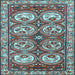 Square Machine Washable Persian Light Blue Traditional Rug, wshtr4020lblu