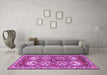 Machine Washable Persian Purple Traditional Area Rugs in a Living Room, wshtr4020pur