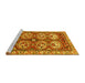 Sideview of Machine Washable Persian Yellow Traditional Rug, wshtr4020yw