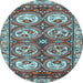 Round Persian Light Blue Traditional Rug, tr4020lblu