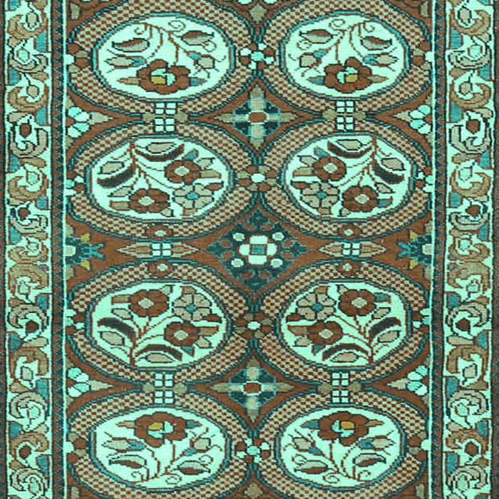 Machine Washable Persian Turquoise Traditional Area Rugs, wshtr4020turq