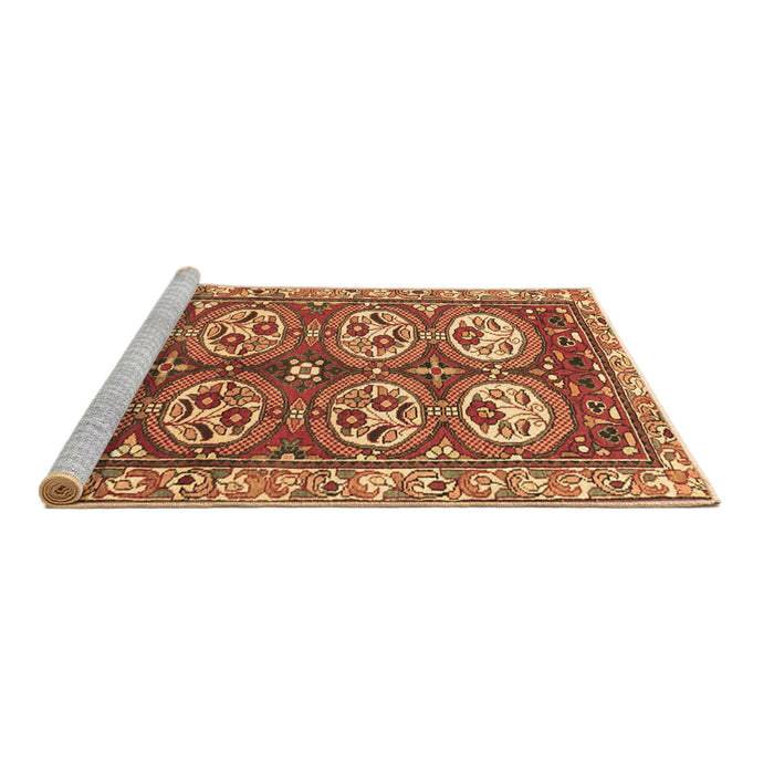 Sideview of Machine Washable Persian Brown Traditional Rug, wshtr4020brn
