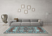 Machine Washable Persian Light Blue Traditional Rug in a Living Room, wshtr4020lblu