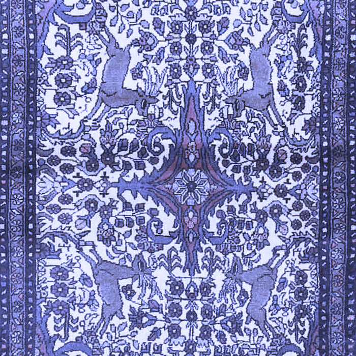 Machine Washable Persian Blue Traditional Rug, wshtr4021blu