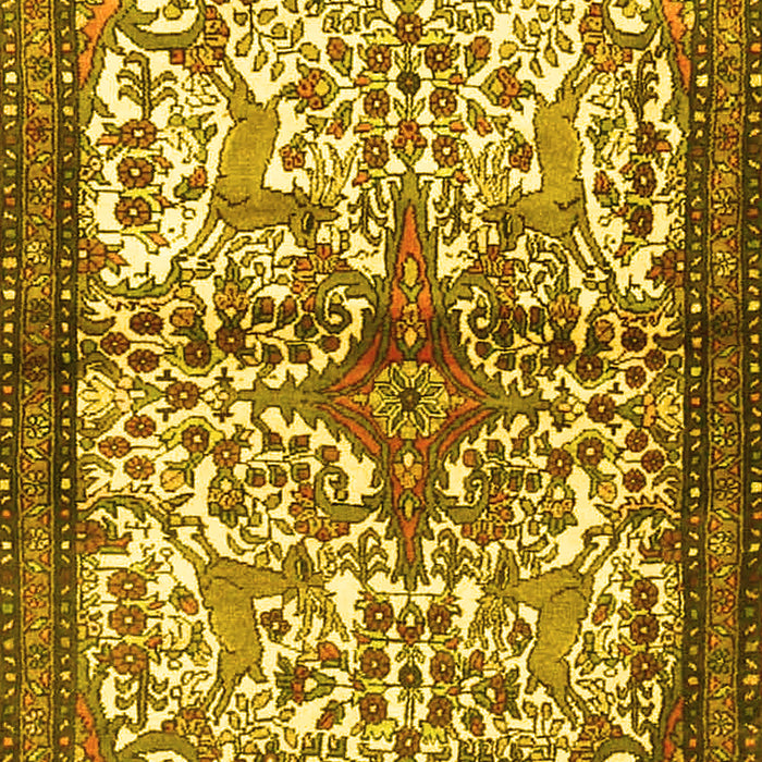 Machine Washable Persian Yellow Traditional Rug, wshtr4021yw