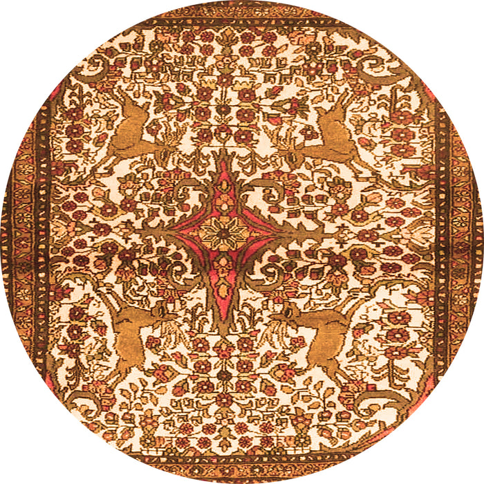 Square Persian Orange Traditional Rug, tr4021org