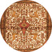 Square Persian Orange Traditional Rug, tr4021org