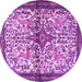 Round Persian Purple Traditional Rug, tr4021pur