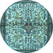 Round Persian Light Blue Traditional Rug, tr4021lblu