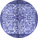 Round Persian Blue Traditional Rug, tr4021blu