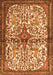 Serging Thickness of Machine Washable Persian Orange Traditional Area Rugs, wshtr4021org