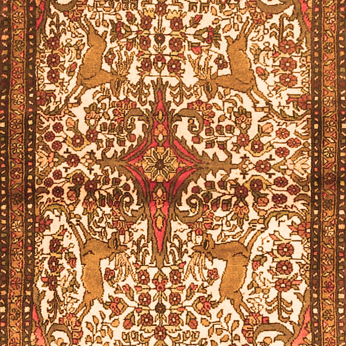 Serging Thickness of Machine Washable Persian Orange Traditional Area Rugs, wshtr4021org