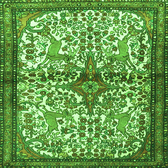 Serging Thickness of Persian Green Traditional Rug, tr4021grn