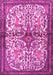 Machine Washable Persian Pink Traditional Rug, wshtr4021pnk