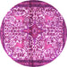 Round Persian Pink Traditional Rug, tr4021pnk